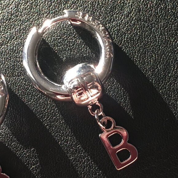 BALENCIAGA Hoop Silver Earrings - Picture 2 of 3